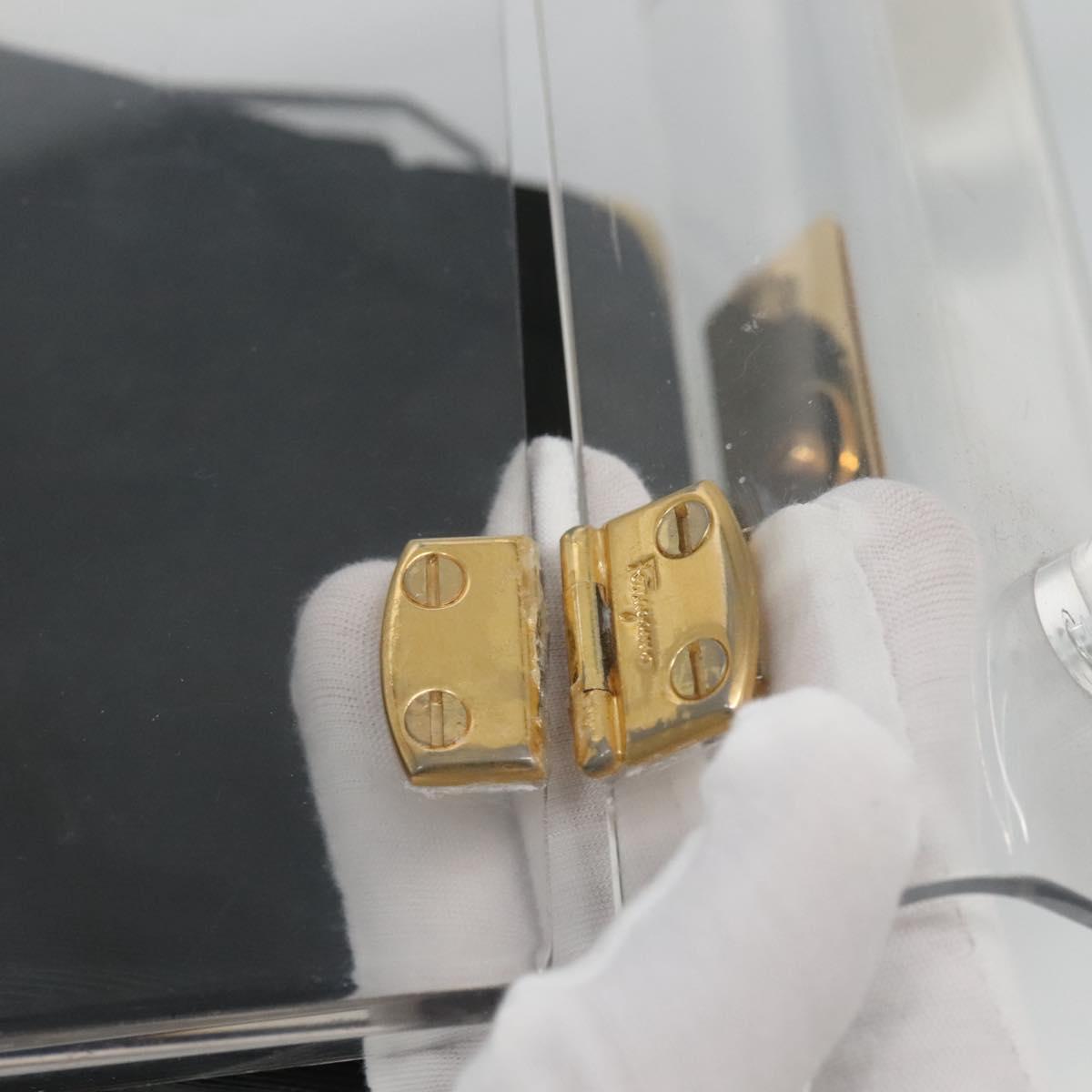 Salvatore Ferragamo Gancini Hand Bag plastic Clear Auth 79216