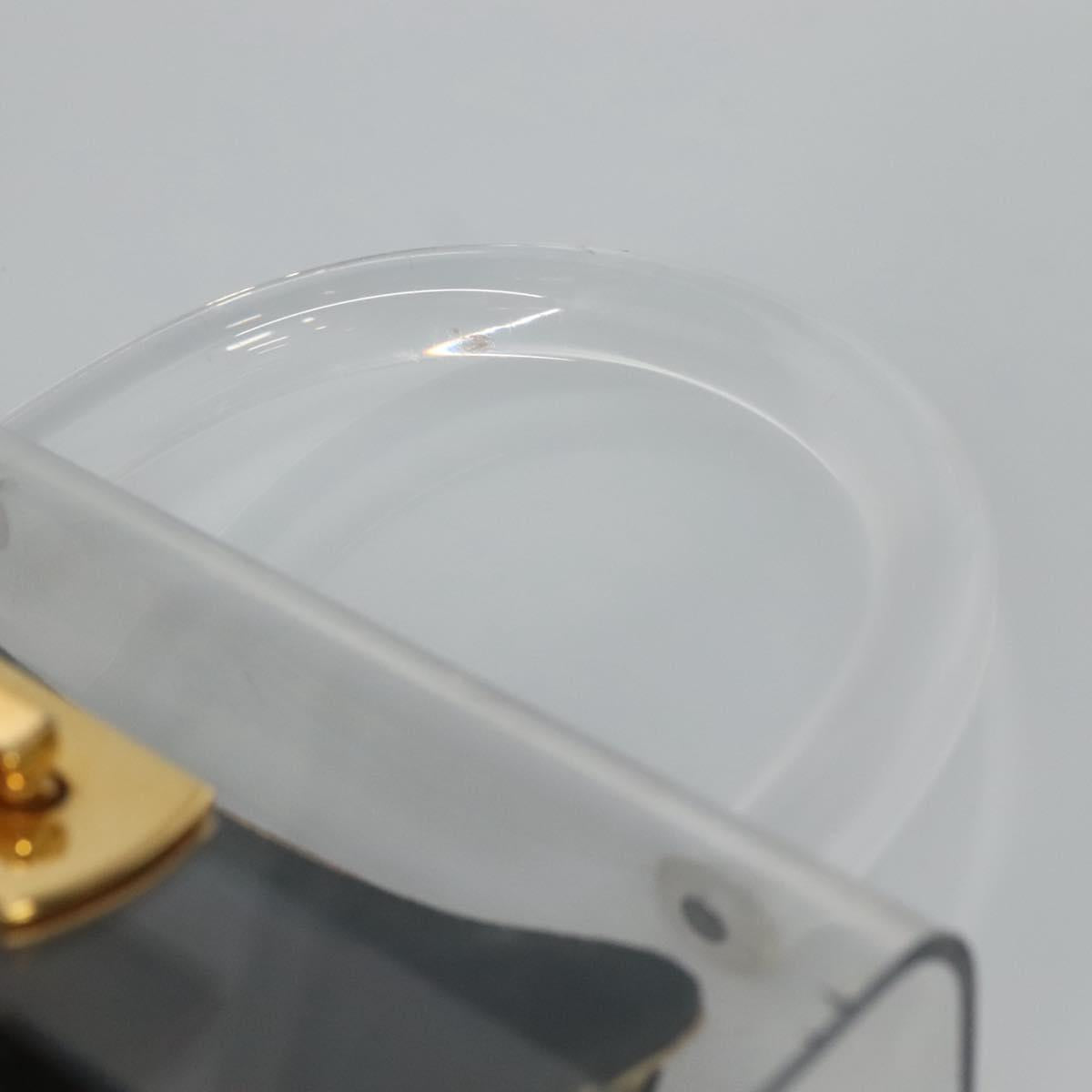 Salvatore Ferragamo Gancini Hand Bag plastic Clear Auth 79216