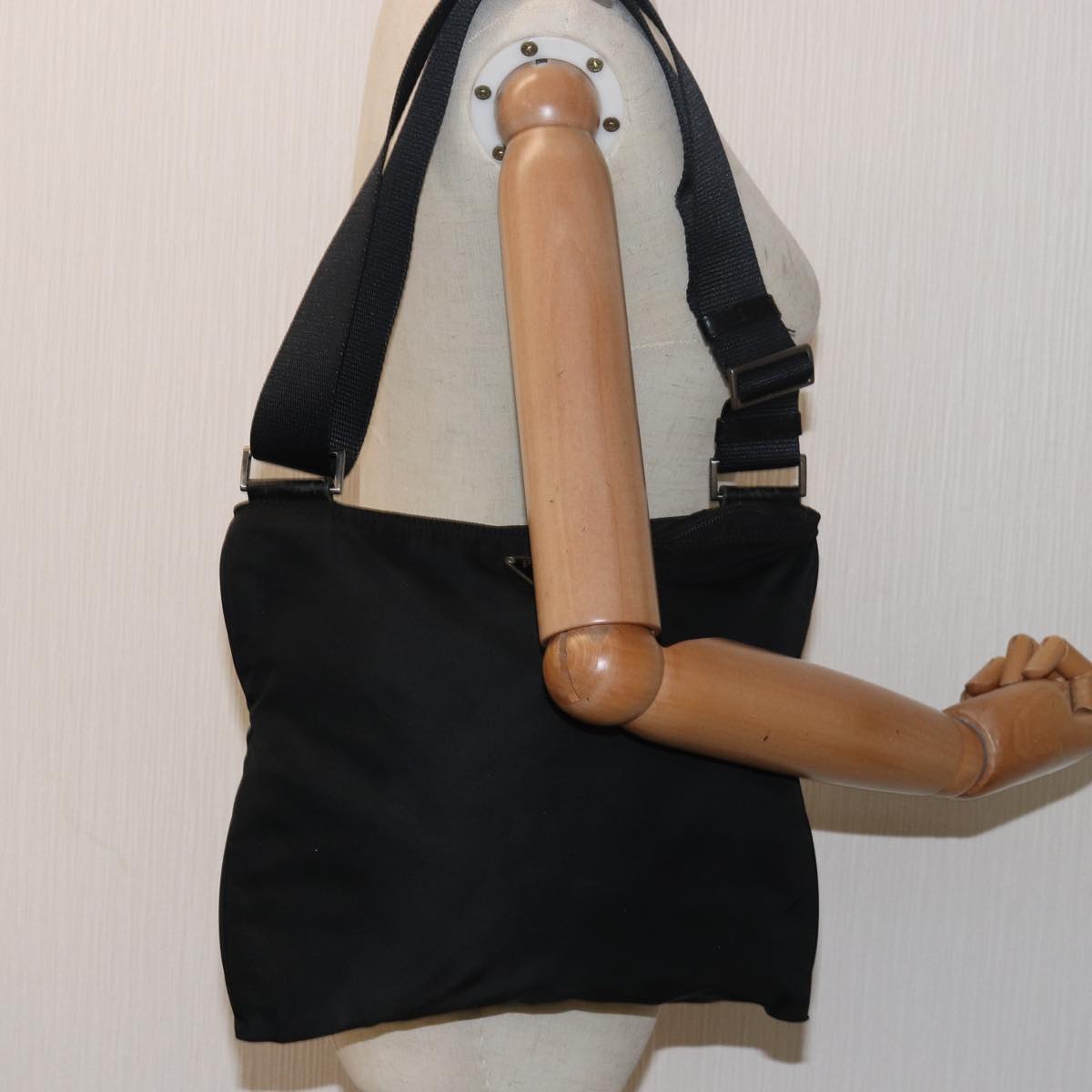 PRADA Shoulder Bag Nylon Black Auth 79556