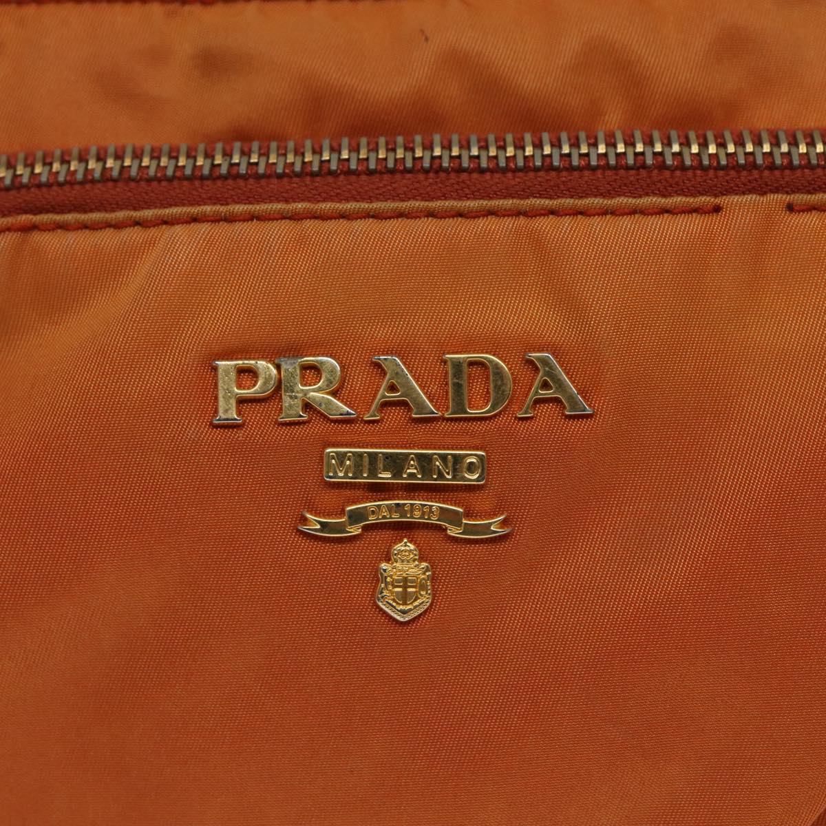 PRADA Shoulder Bag Nylon Orange Auth 79767