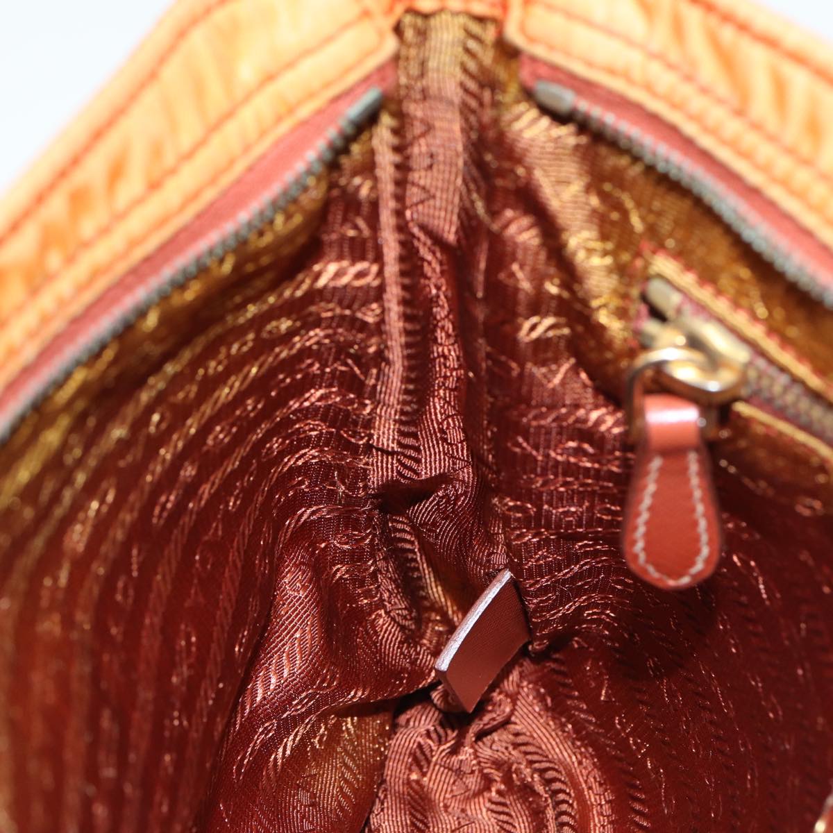 PRADA Shoulder Bag Nylon Orange Auth 79767