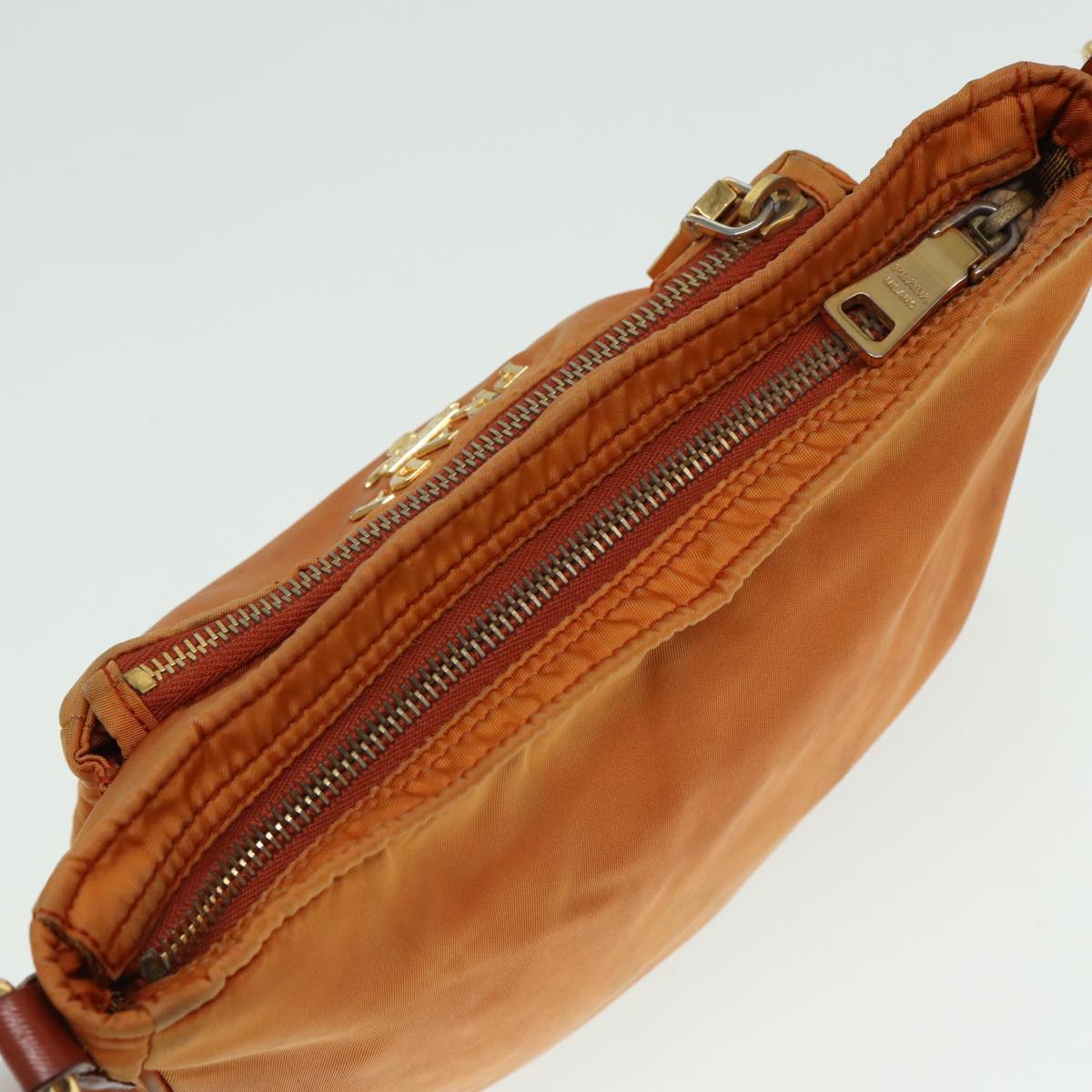 PRADA Shoulder Bag Nylon Orange Auth 79767