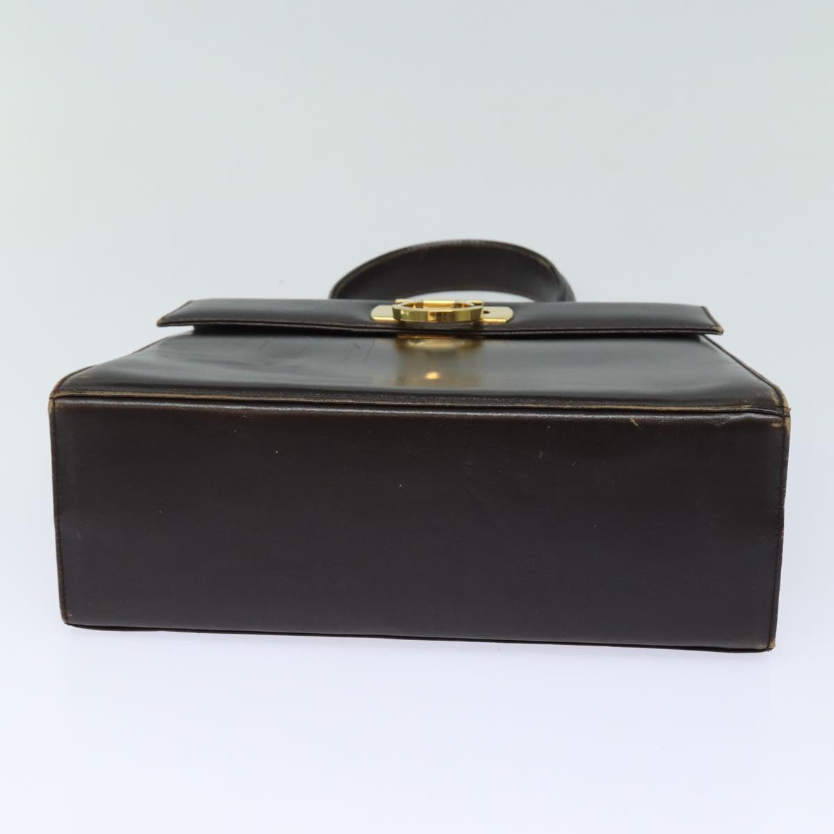 Salvatore Ferragamo Gancini Hand Bag Leather 2way Brown Auth 79812