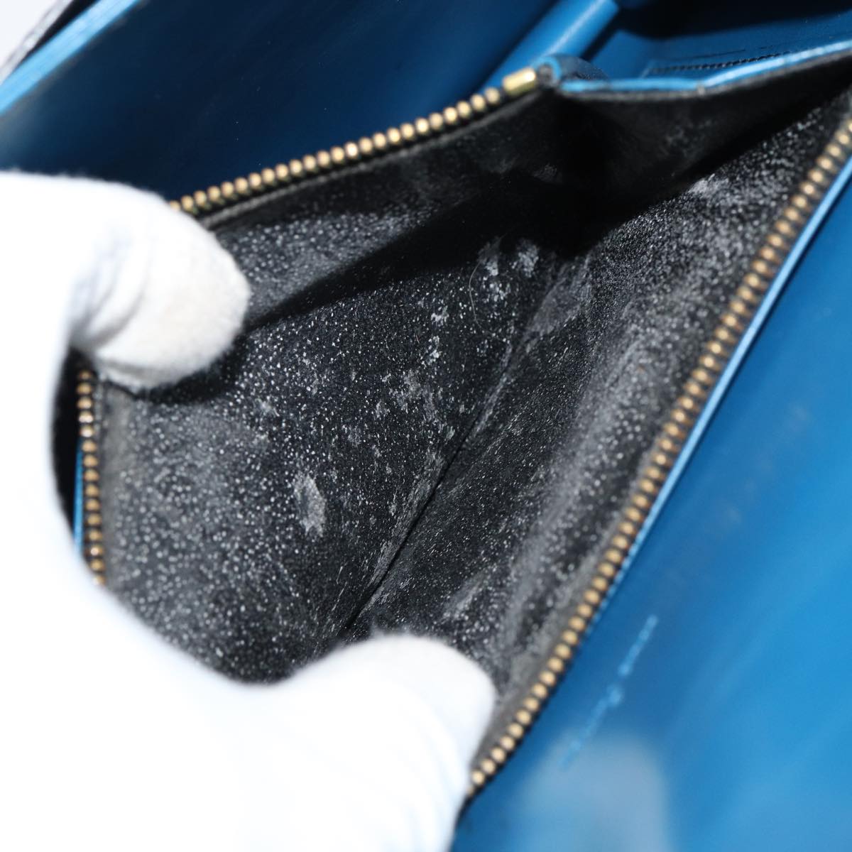 LOUIS VUITTON Epi Bicolor Free Run Shoulder Bag Black Blue M52415 LV Auth 79972