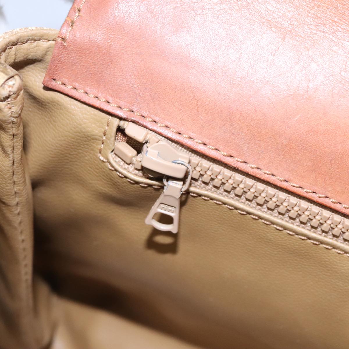 CELINE Macadam Canvas Shoulder Bag Beige Auth 80064