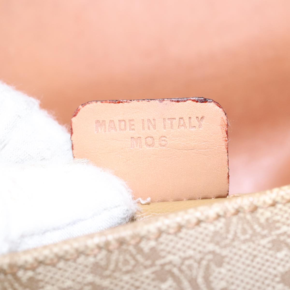 CELINE Macadam Canvas Shoulder Bag Beige Auth 80064