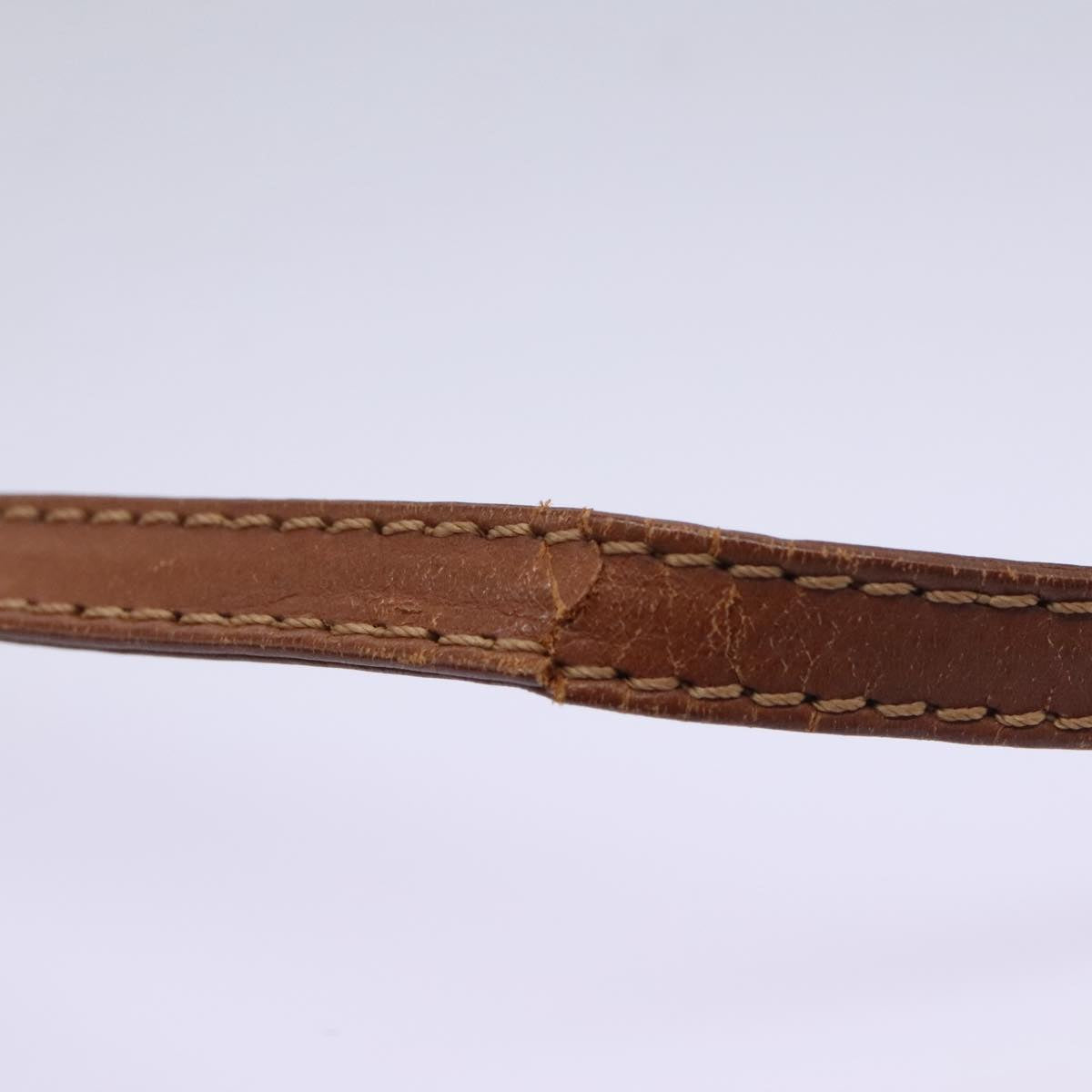 CELINE Macadam Canvas Shoulder Bag Beige Auth 80064