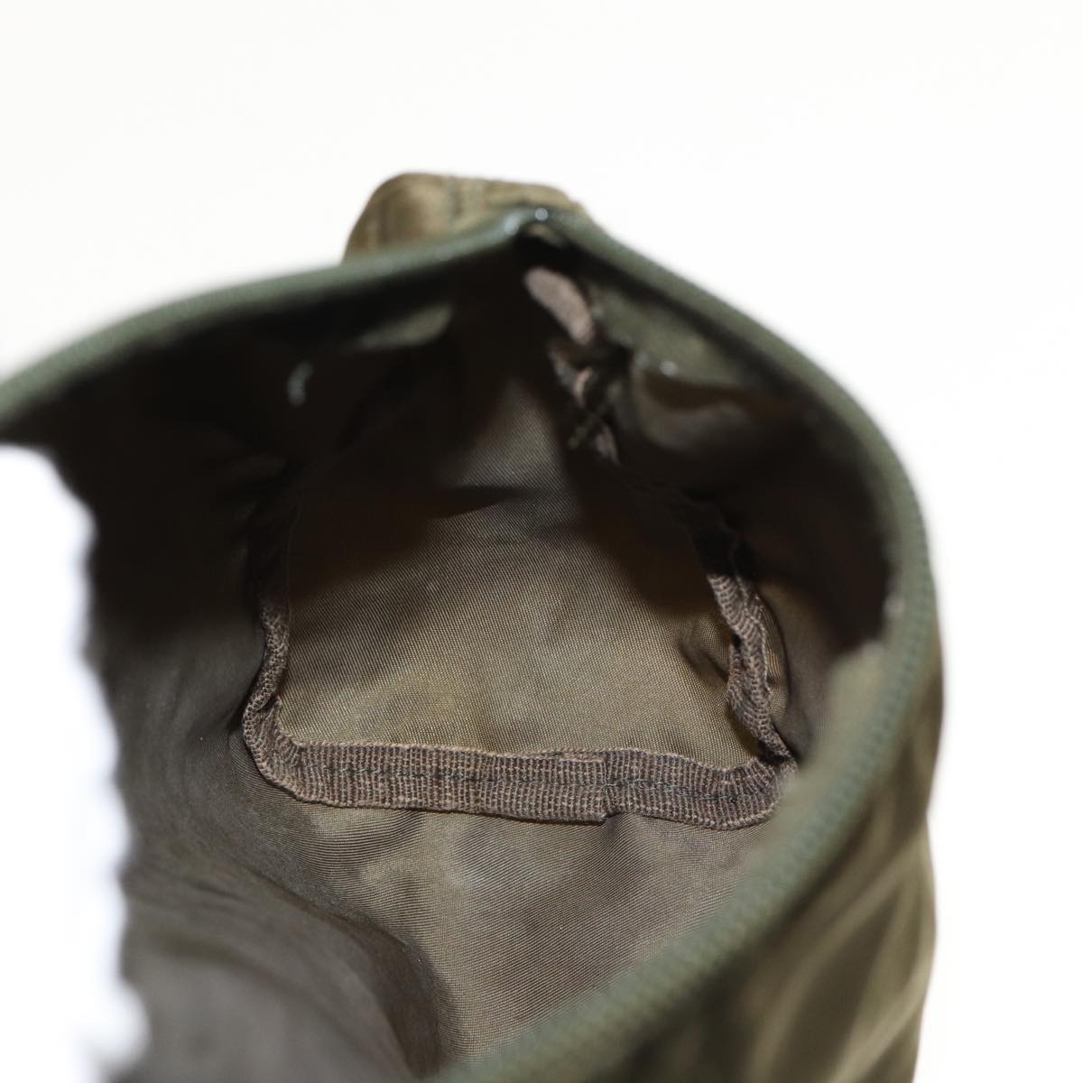 PRADA Pouch Nylon Khaki Auth 80183