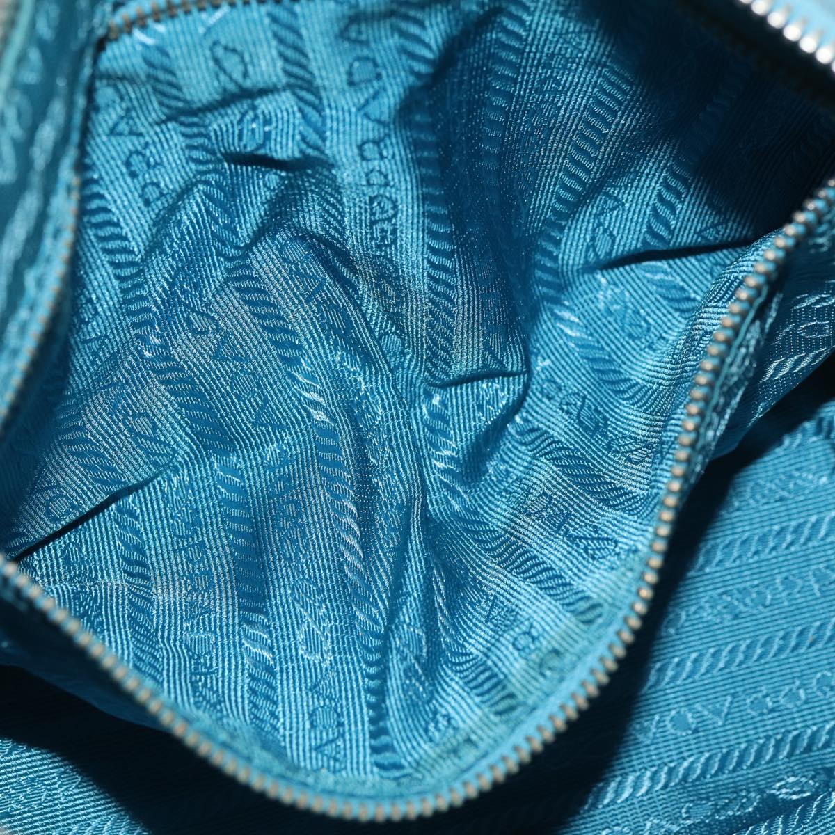 PRADA Chain Shoulder Bag Nylon Light Blue Auth 80225