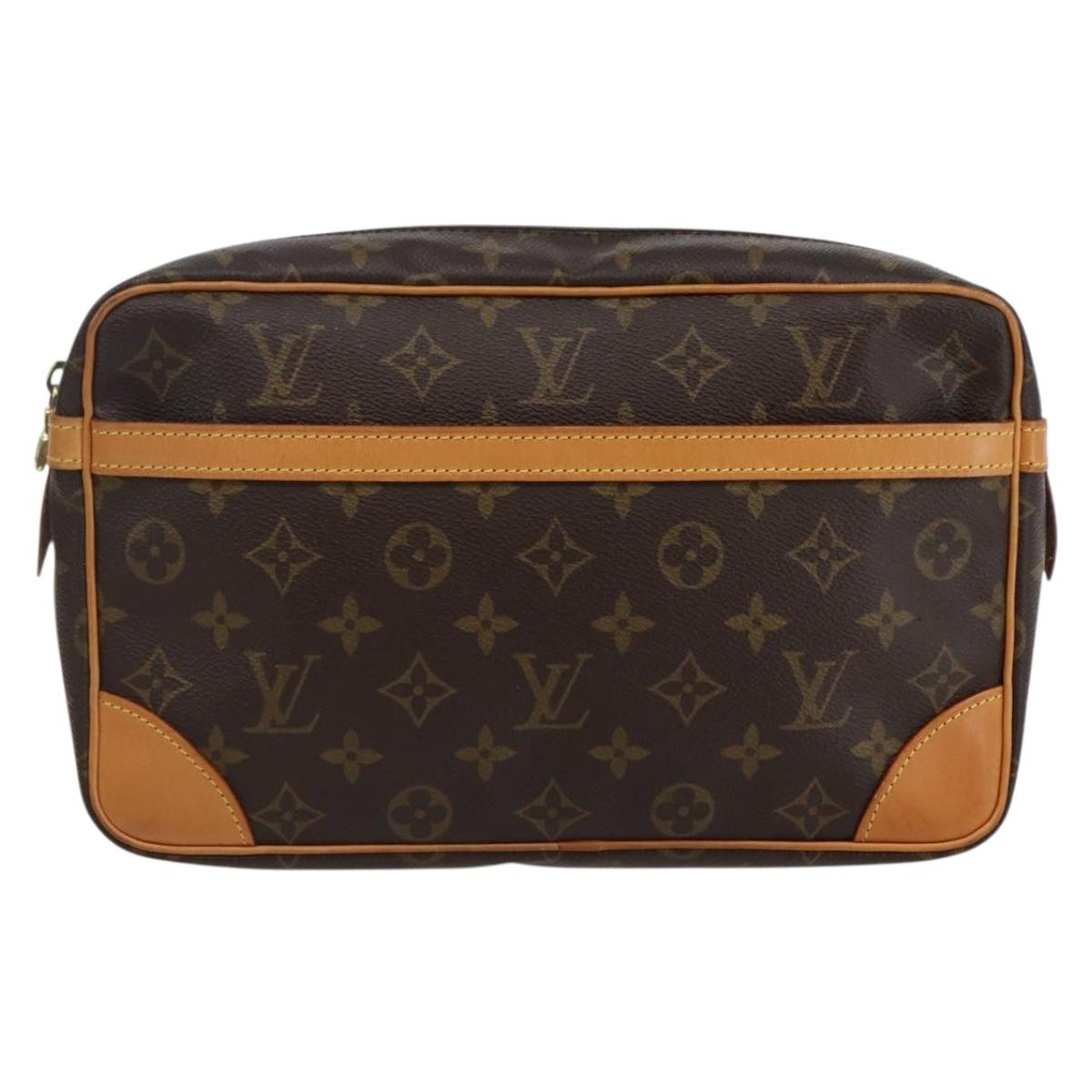 LOUIS VUITTON Monogram Compiegne 28 Clutch Bag M51845 LV Auth 80423