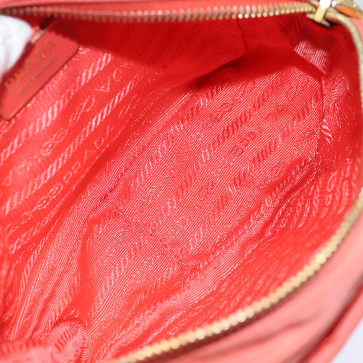 PRADA Ribbon Shoulder Bag Nylon Orange Auth 80629