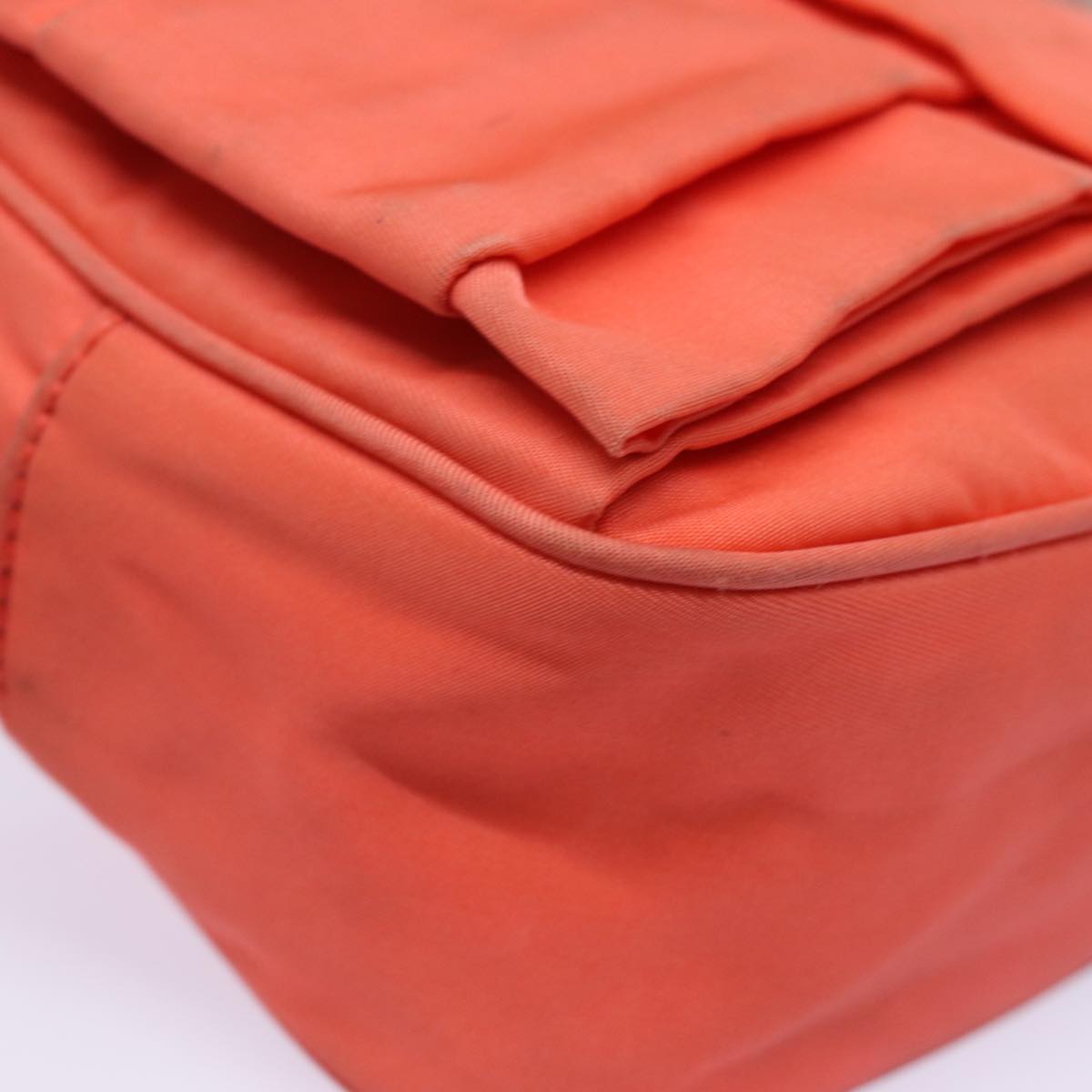 PRADA Ribbon Shoulder Bag Nylon Orange Auth 80629