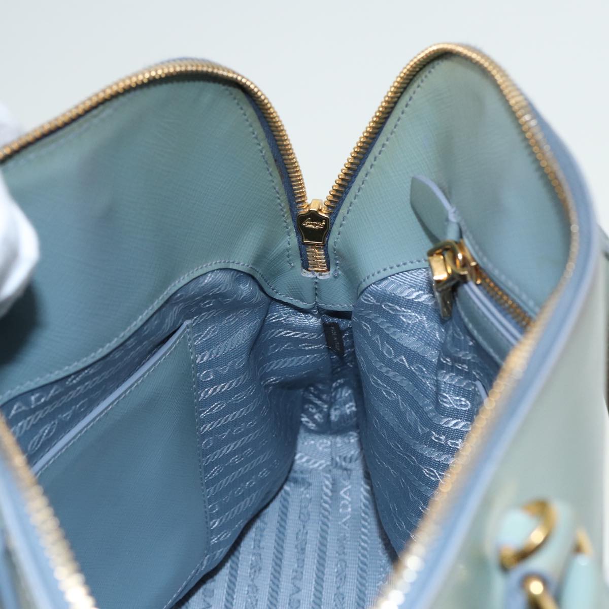 PRADA Hand Bag Safiano leather 2way Blue Auth 80864