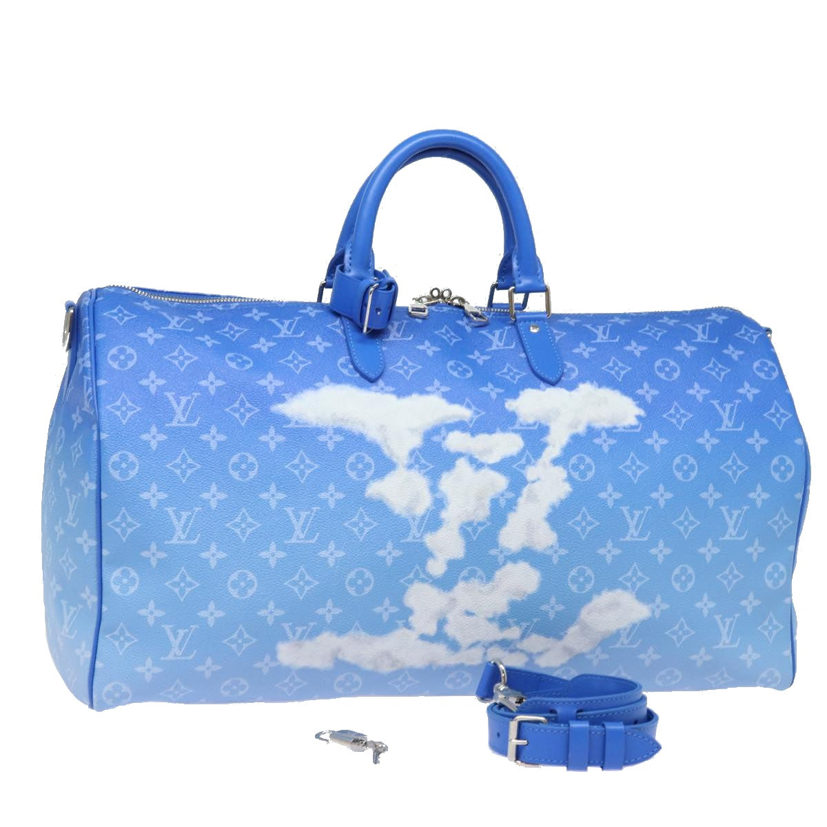 LOUIS VUITTON Monogram Clouds Keepall Bandouliere 50 Bag M45428 LV Auth 80910SAV