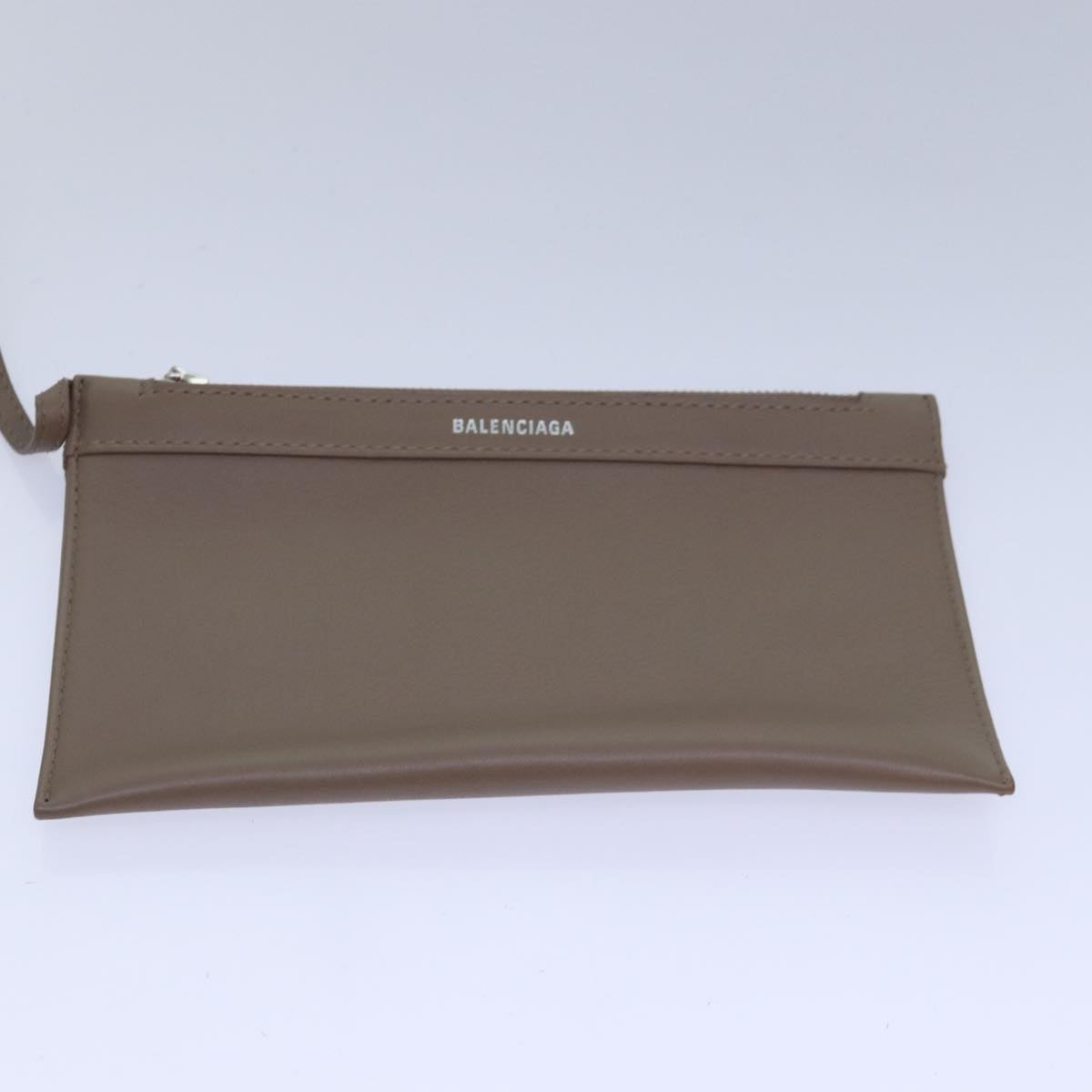 BALENCIAGA Navy Cabas Hand Bag Leather Gray 339933 Auth 80962M