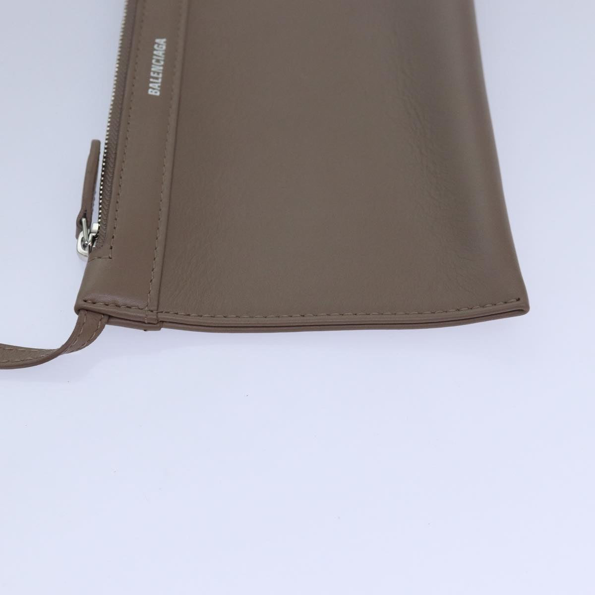 BALENCIAGA Navy Cabas Hand Bag Leather Gray 339933 Auth 80962M