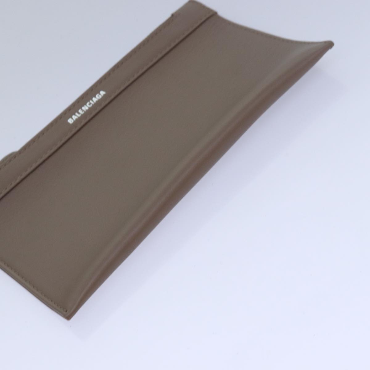 BALENCIAGA Navy Cabas Hand Bag Leather Gray 339933 Auth 80962M