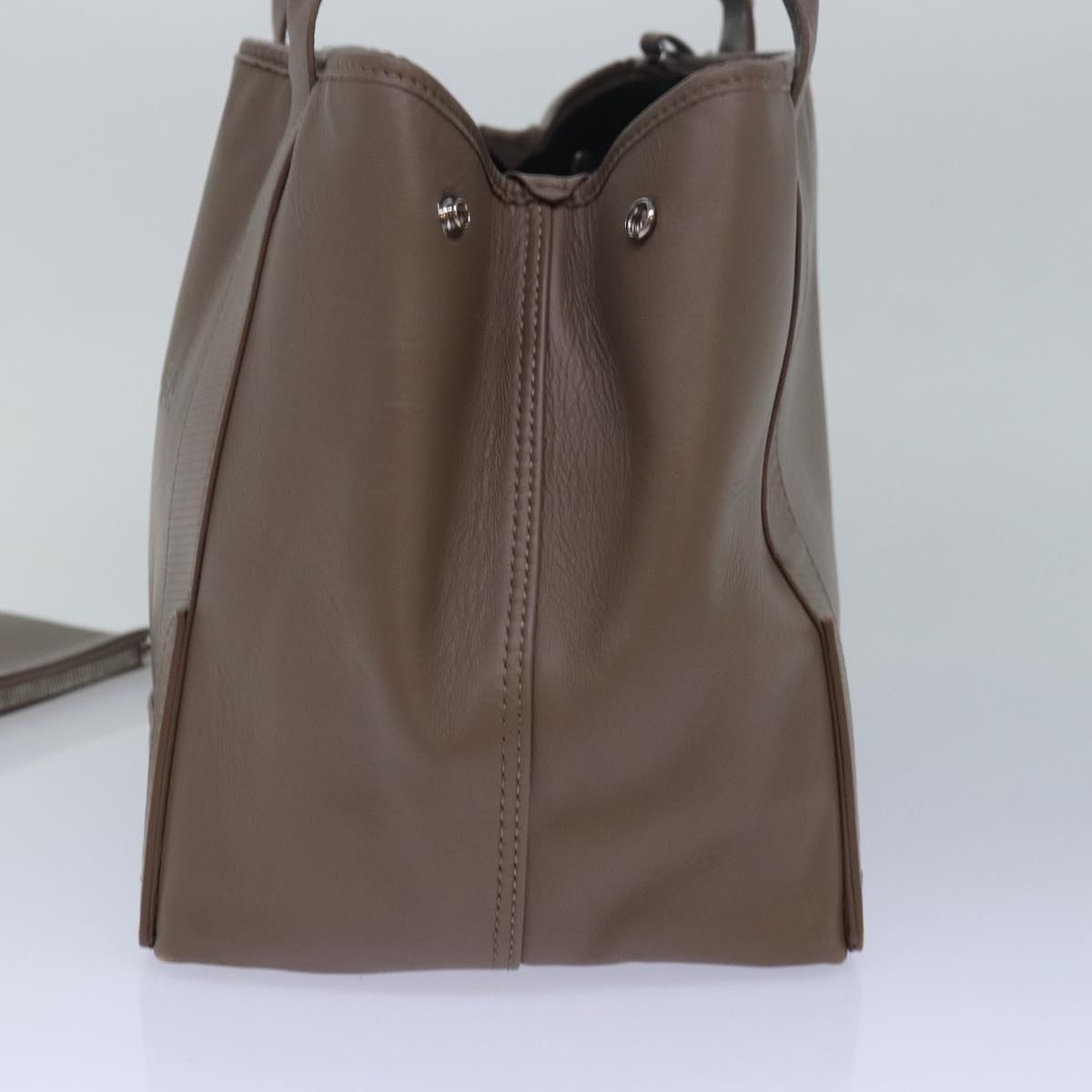 BALENCIAGA Navy Cabas Hand Bag Leather Gray 339933 Auth 80962M