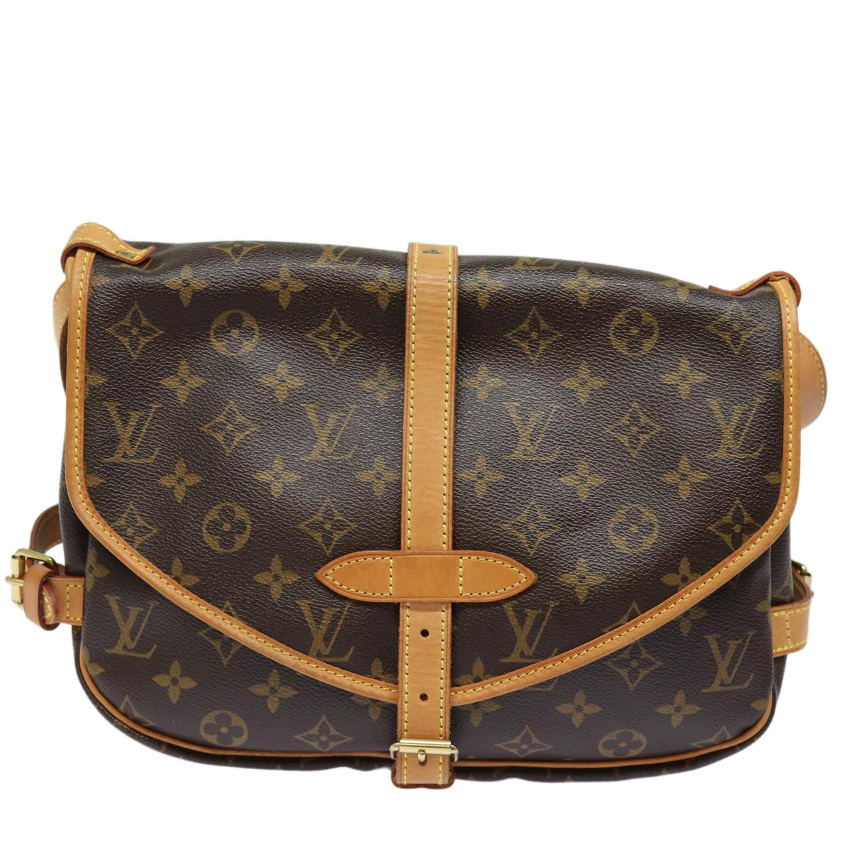 LOUIS VUITTON Monogram Saumur 30 Shoulder Bag M42256 LV Auth 80965A