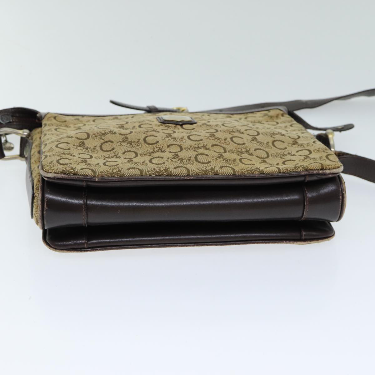 CELINE C Sulky Shoulder Bag Canvas Beige Brown Auth 81007