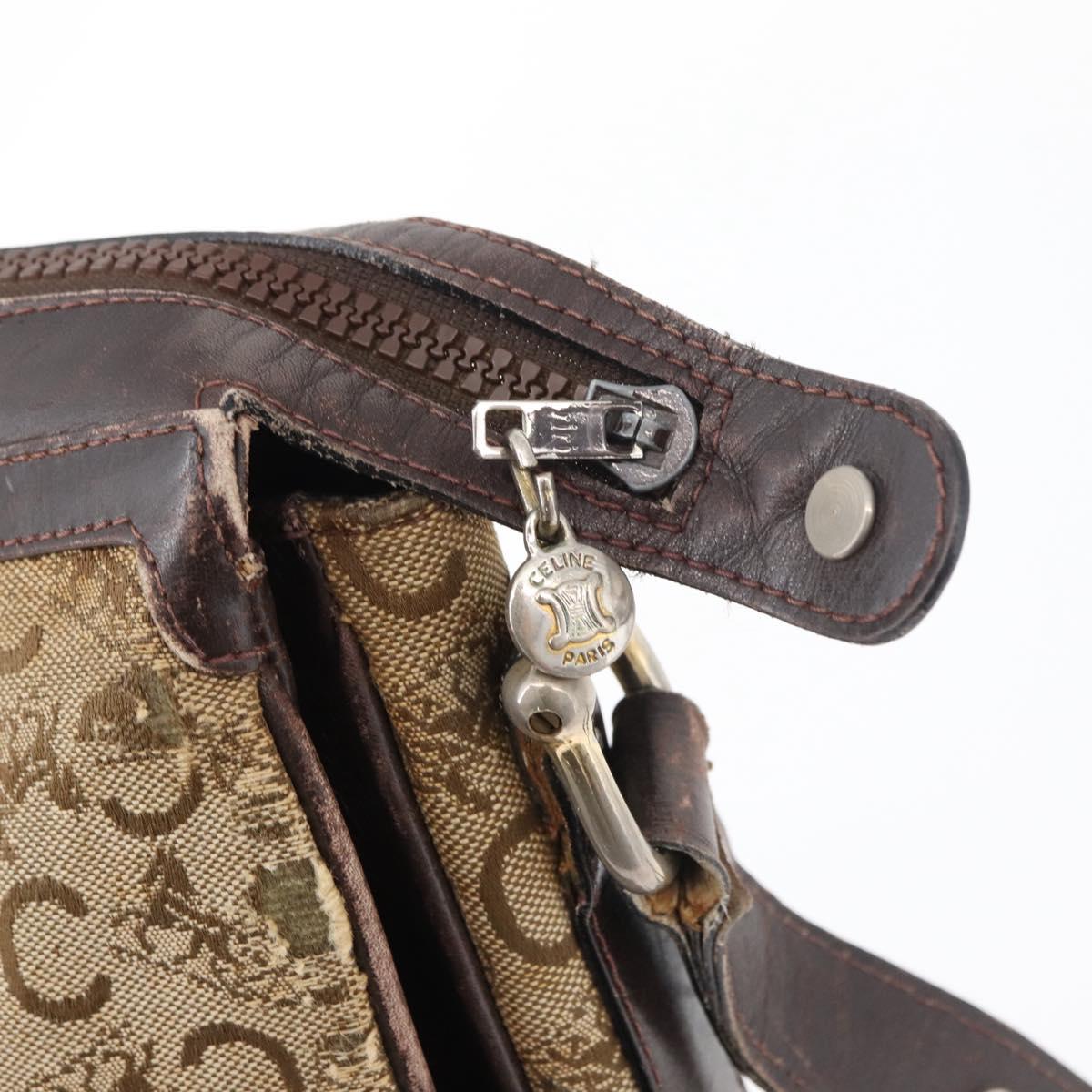 CELINE C Sulky Shoulder Bag Canvas Beige Brown Auth 81007