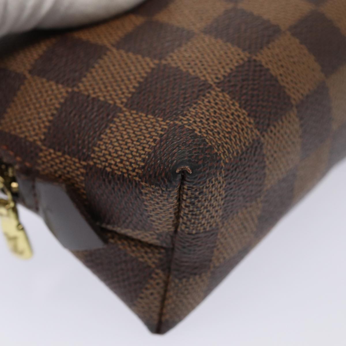 LOUIS VUITTON Damier Ebene Pochette Cosmetic PM Pouch N47516 LV Auth 81069