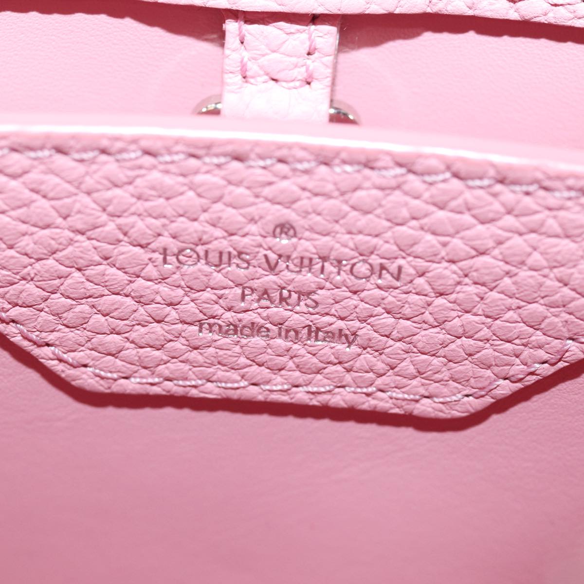 LOUIS VUITTON Capusine BB Hand Bag Taurillon Leather 2way Red Pink Auth 81113SAM