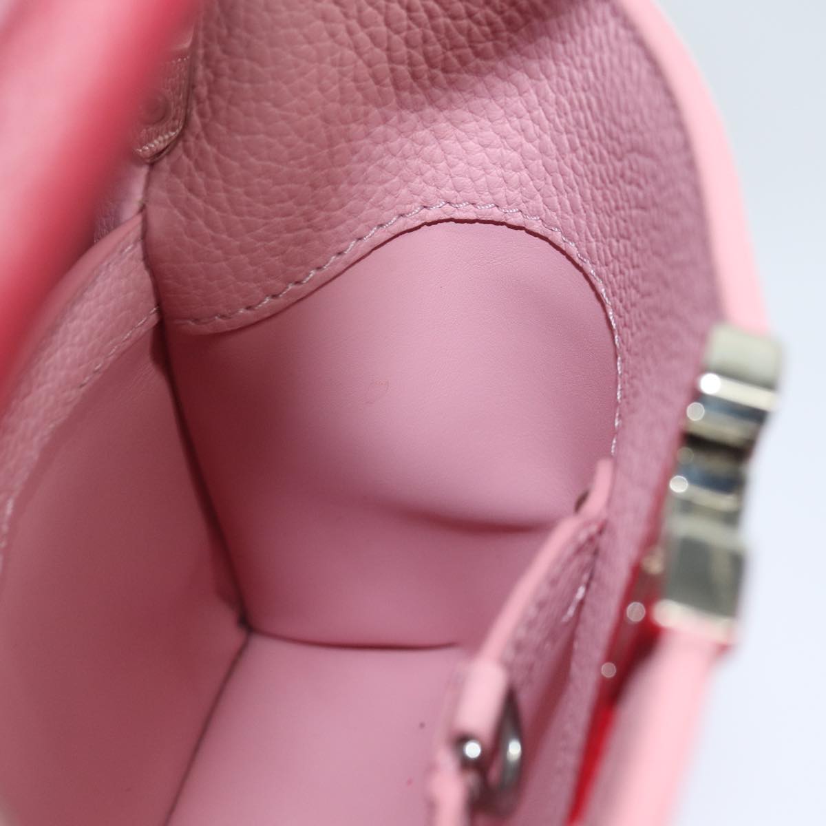 LOUIS VUITTON Capusine BB Hand Bag Taurillon Leather 2way Red Pink Auth 81113SAM