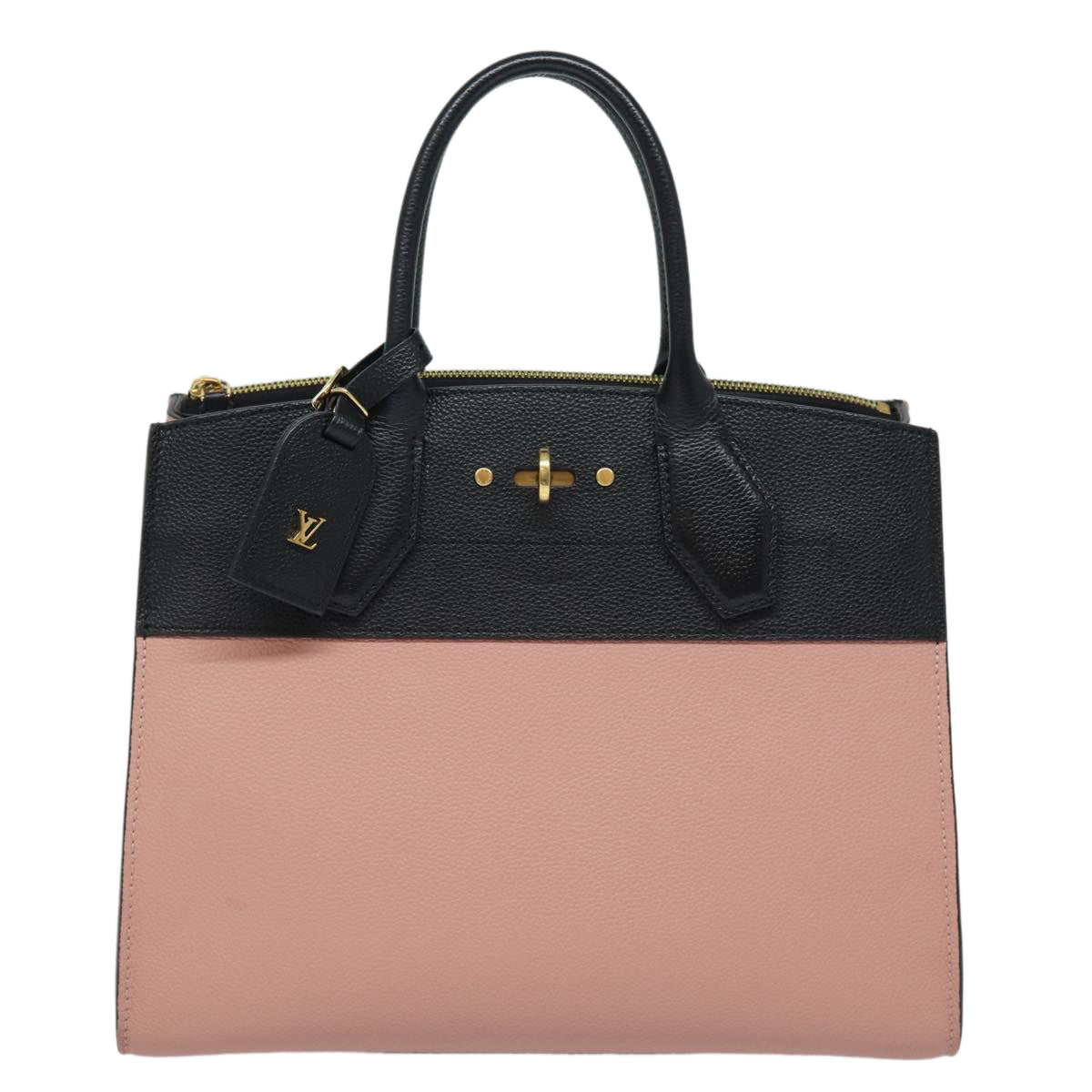 LOUIS VUITTON City Steamer PM Hand Bag Leather Noir Magnolia M51590 Auth 81144V