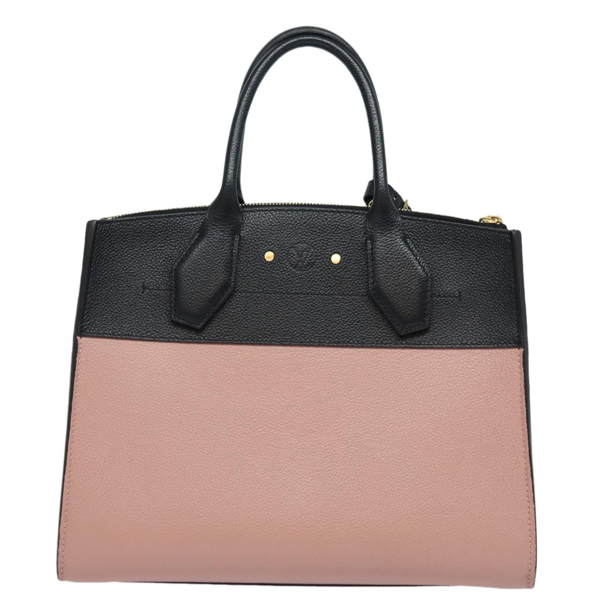 LOUIS VUITTON City Steamer PM Hand Bag Leather Noir Magnolia M51590 Auth 81144V