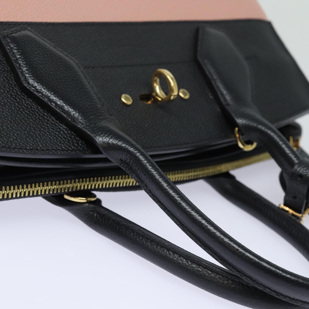 LOUIS VUITTON City Steamer PM Hand Bag Leather Noir Magnolia M51590 Auth 81144V