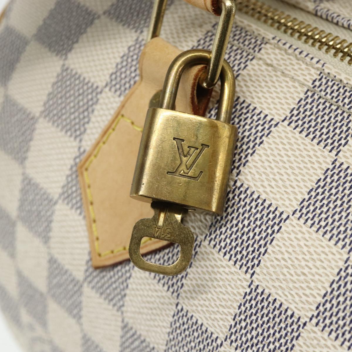 LOUIS VUITTON Damier Azur Speedy 25 Hand Bag N41534 LV Auth 81705