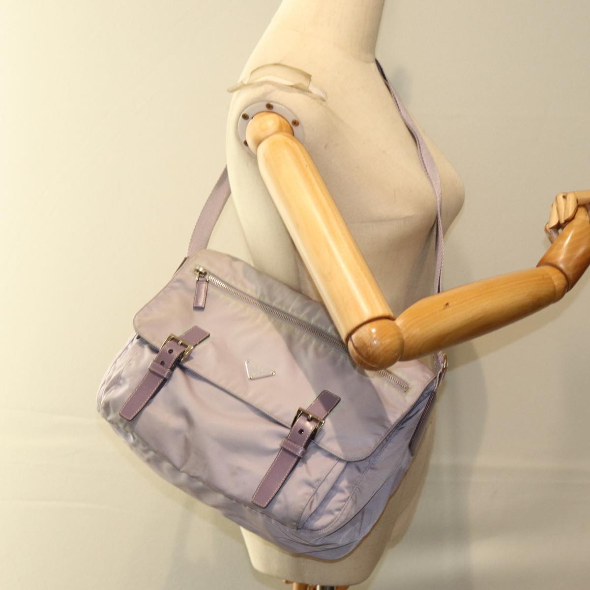 PRADA Shoulder Bag Nylon Purple Auth 81834