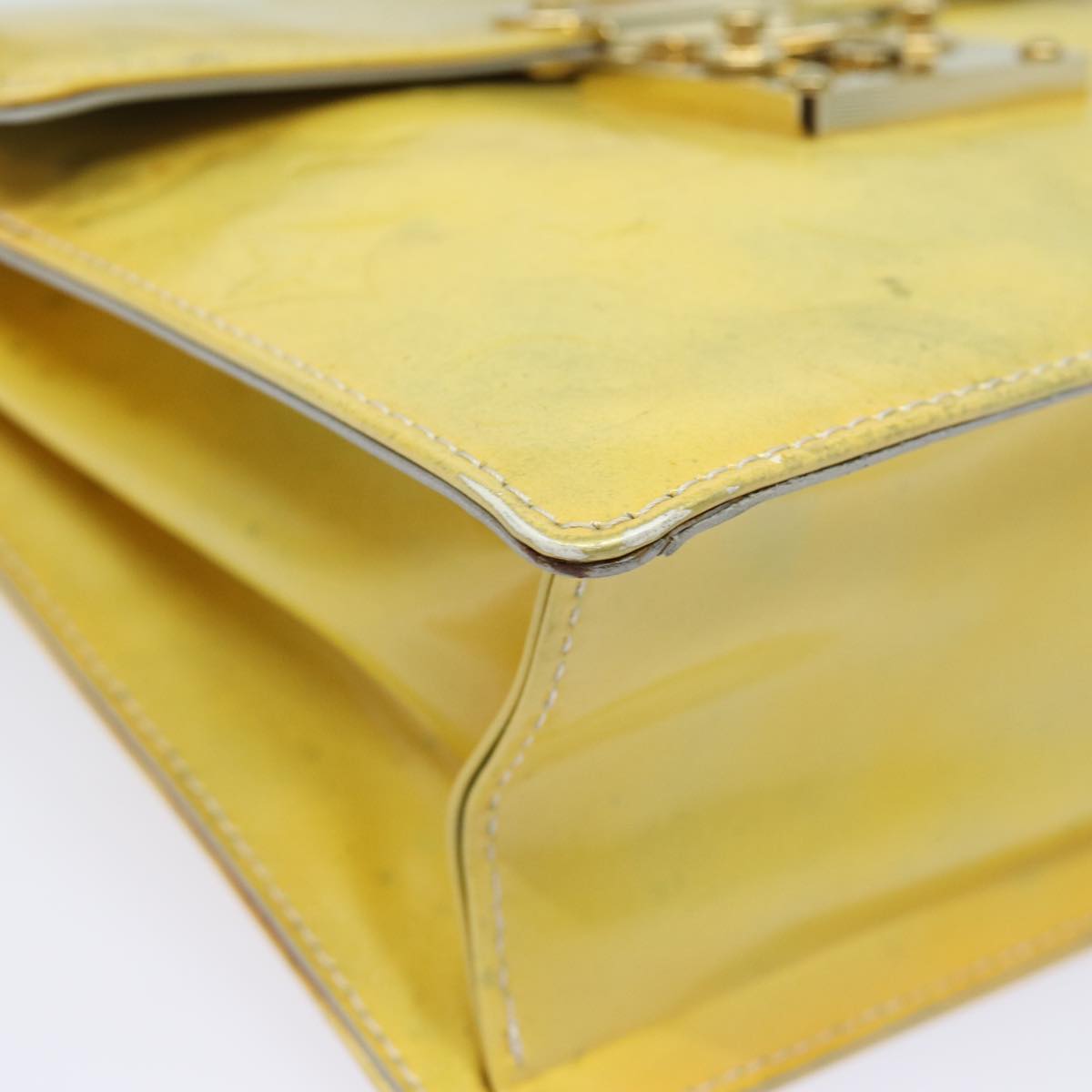 LOUIS VUITTON Monogram Vernis Spring Street Hand Bag Gris M91029 LV Auth 81950