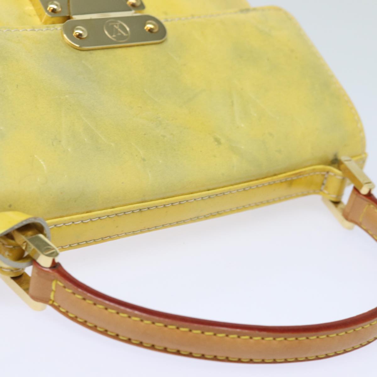 LOUIS VUITTON Monogram Vernis Spring Street Hand Bag Gris M91029 LV Auth 81950