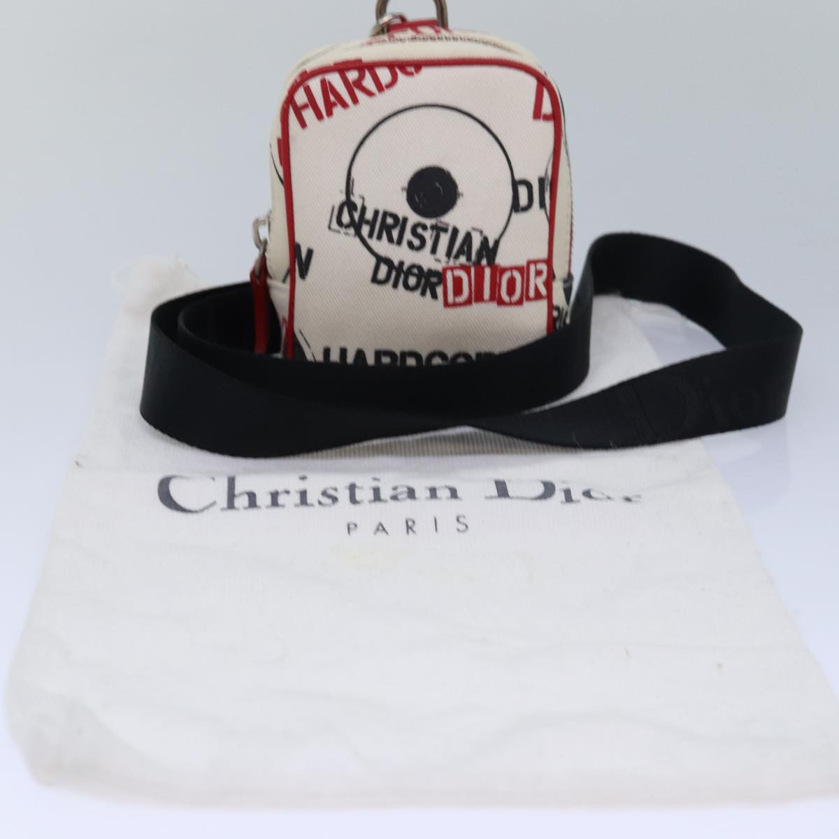 Christian Dior Hardcore Pouch Canvas White Auth 82243V