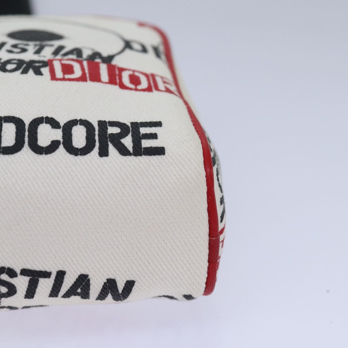 Christian Dior Hardcore Pouch Canvas White Auth 82243V