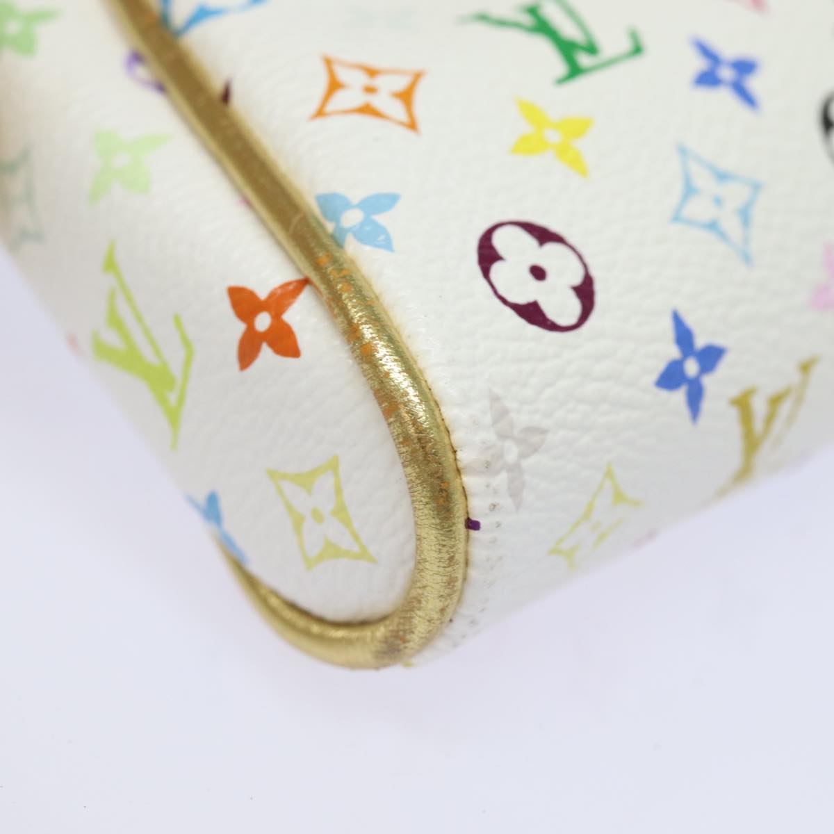 LOUIS VUITTON Monogram Multicolor Kate Pouch White Bron M55212 LV Auth 82391SAV