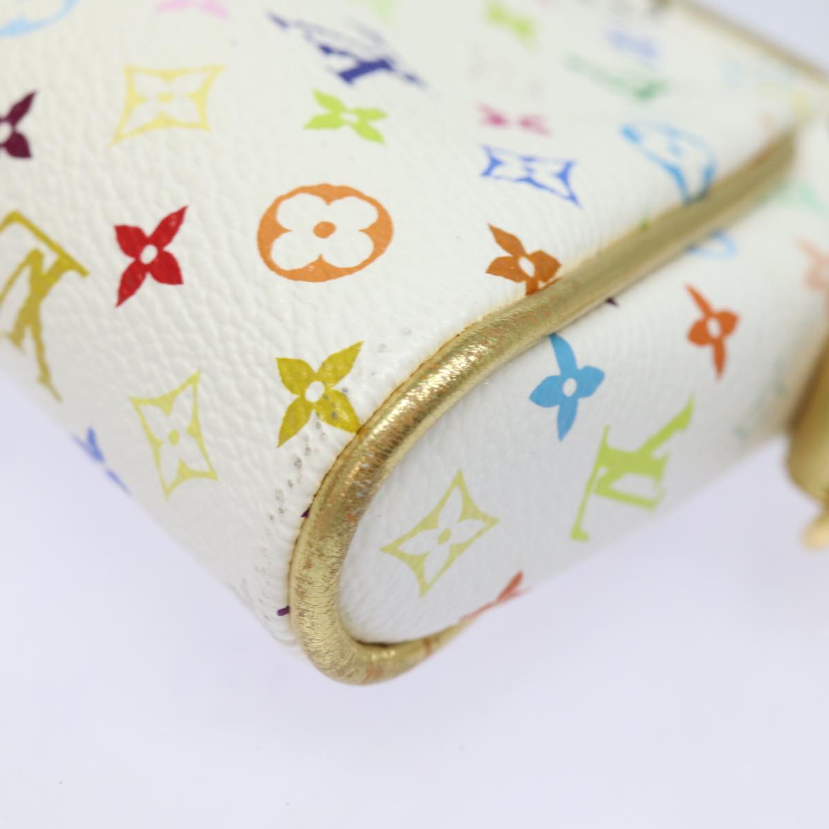 LOUIS VUITTON Monogram Multicolor Kate Pouch White Bron M55212 LV Auth 82391SAV