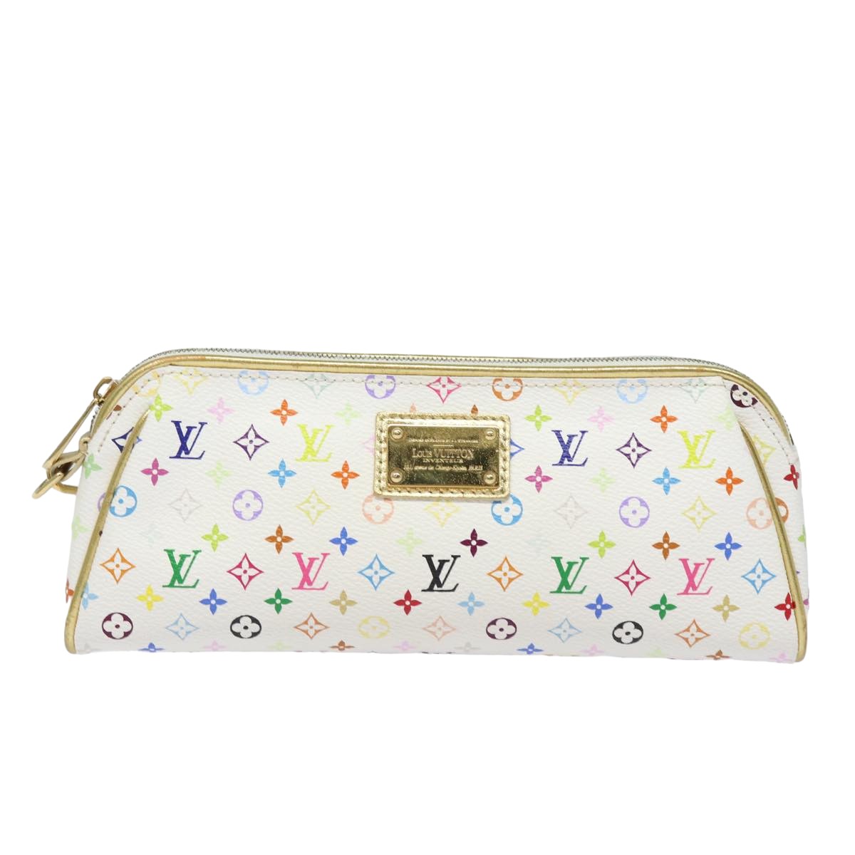 LOUIS VUITTON Monogram Multicolor Kate Pouch White Bron M55212 LV Auth 82391SAV