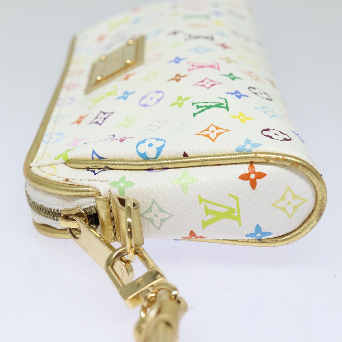 LOUIS VUITTON Monogram Multicolor Kate Pouch White Bron M55212 LV Auth 82391SAV