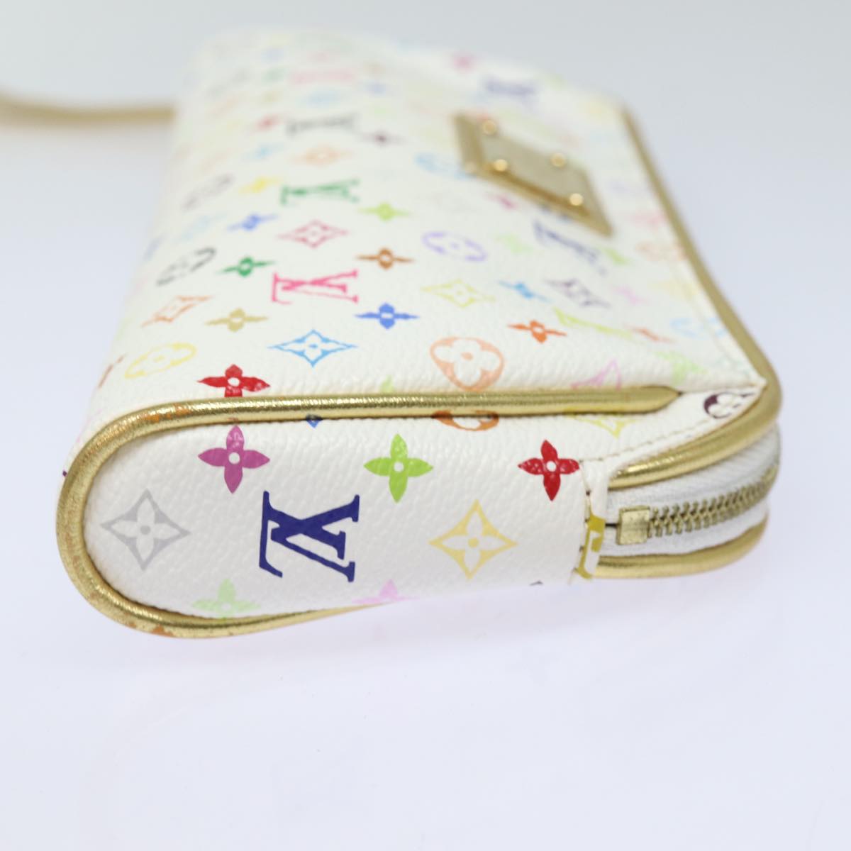 LOUIS VUITTON Monogram Multicolor Kate Pouch White Bron M55212 LV Auth 82391SAV