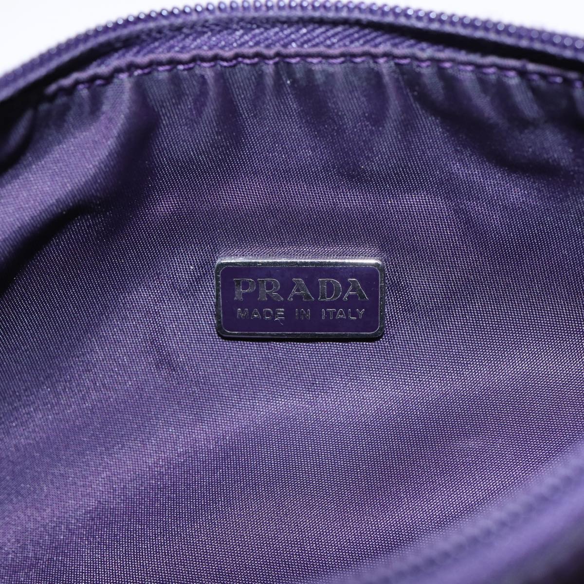 PRADA Accessory Pouch Nylon Purple Auth 82692