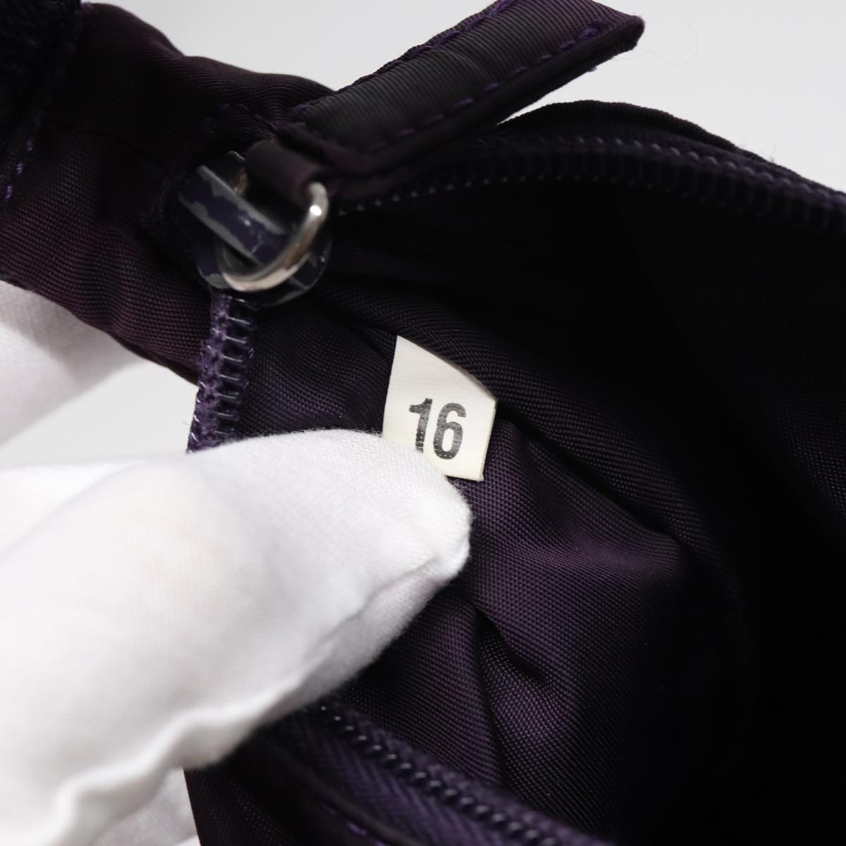 PRADA Accessory Pouch Nylon Purple Auth 82692