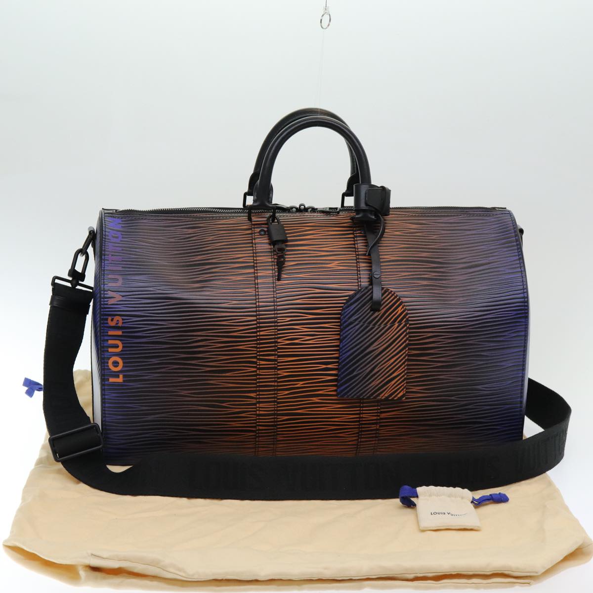 LOUIS VUITTON Epi XL Keepall Bandouliere 50 Boston Bag Black M23174 Auth 82746S