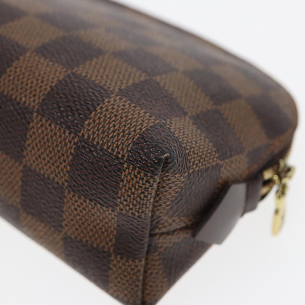 LOUIS VUITTON Damier Ebene Pochette Cosmetic PM Pouch N47516 LV Auth 82978