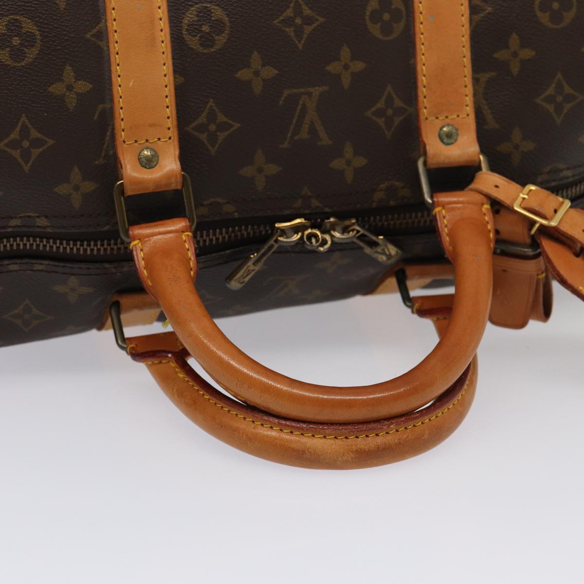 LOUIS VUITTON Monogram Keepall 55 Boston Bag M41424 LV Auth 83060