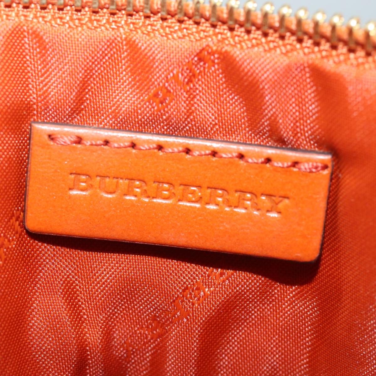 BURBERRY Nova Check Clutch Bag PVC Leather Beige Orange Auth 83126AV