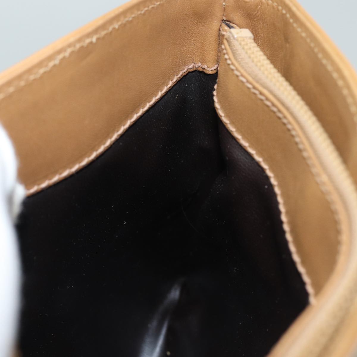 CELINE Macadam Canvas Shoulder Bag Beige Auth 83128