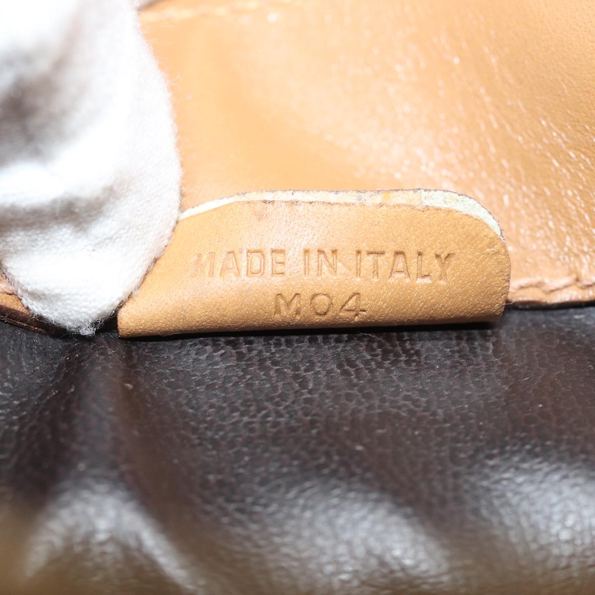 CELINE Macadam Canvas Shoulder Bag Beige Auth 83128